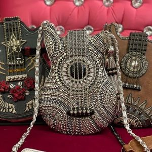 Mary Frances On Tour crossbody bag beaded guitar purse rock n roll vibes